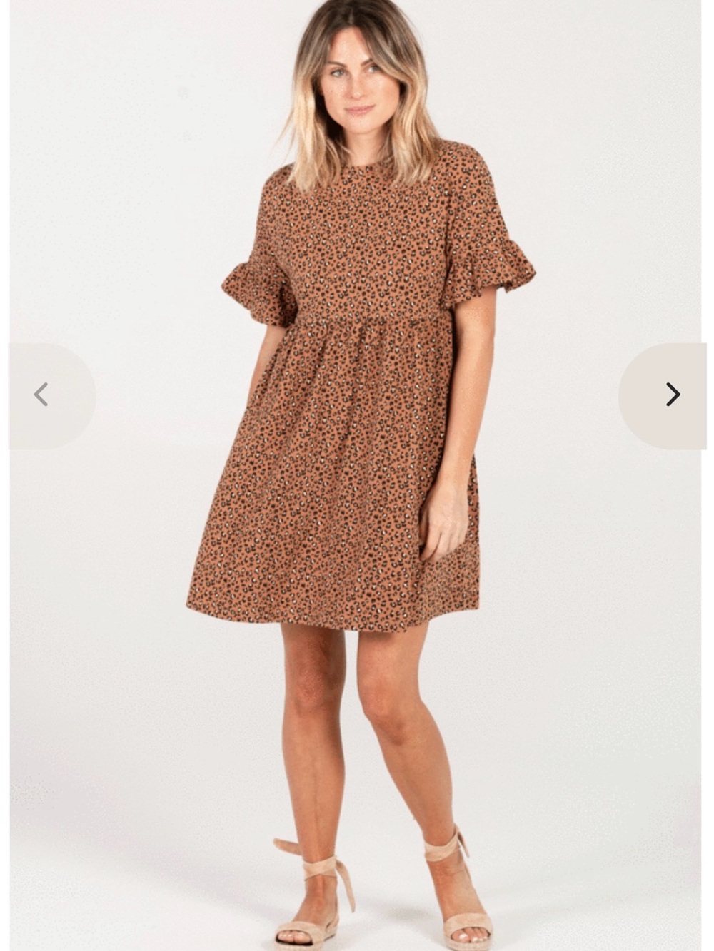 Rylee & Cru Babydoll dress in Cheetah